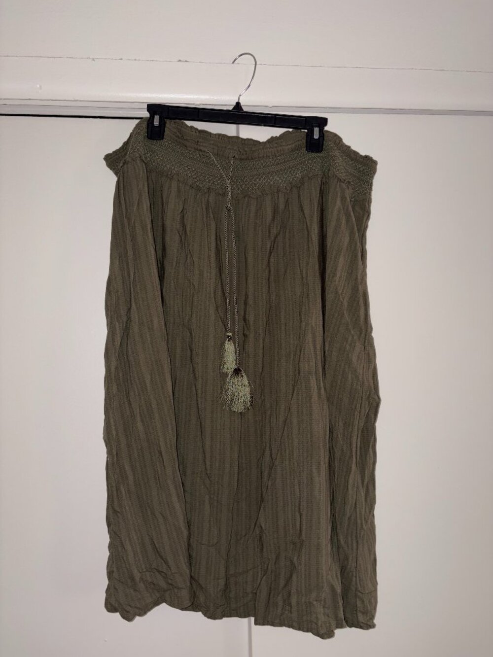 Green Tie Front Skirt
